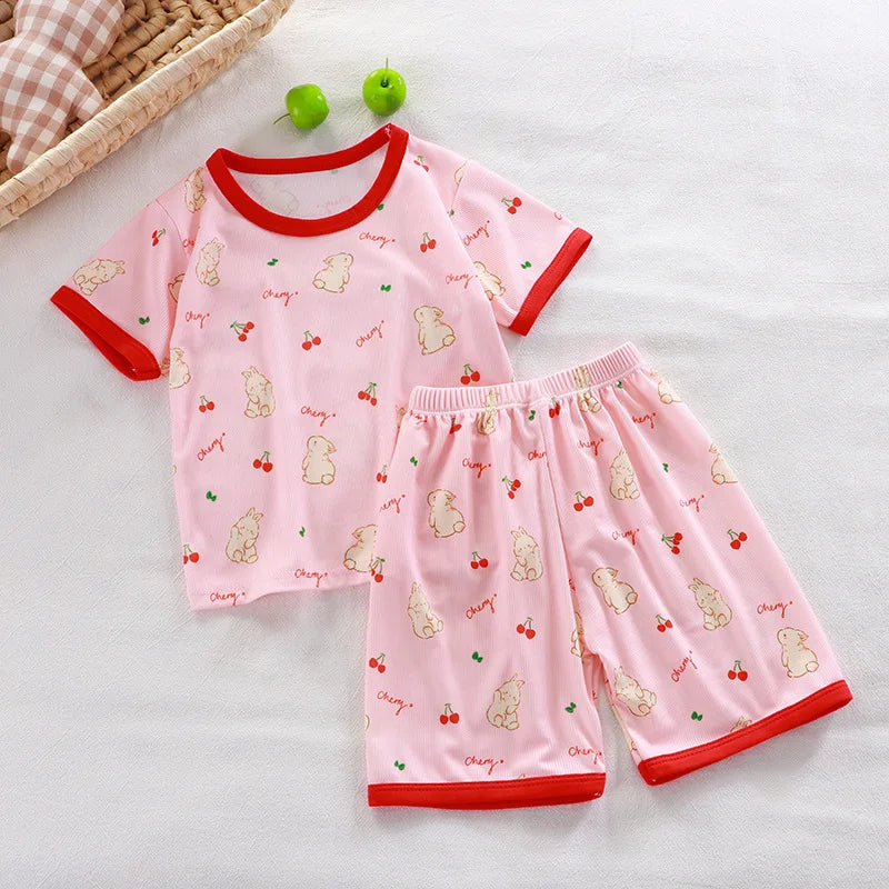 Baby Pajamas Sets Child Pajamas Toddler Short Sleeve Baby Nightwear Pyjamas Kids Cartoon Homewear Clothes