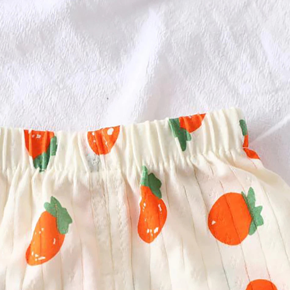 Summer Kids Cotton Long Sleeve and Pants Pajamas Set Soft Breathable Baby Sleepwear Cartoon Bear AC Room Wear Boys Girls Clothes