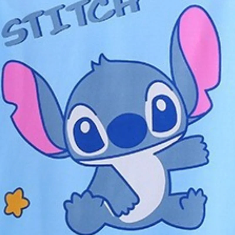 2025 Spring Summer 2pcs/set Stitch Homewear Pajamas for Kids Baby Soft Milk Silk Blue Anime Stitch Long Sleeve Sleepwear Sets
