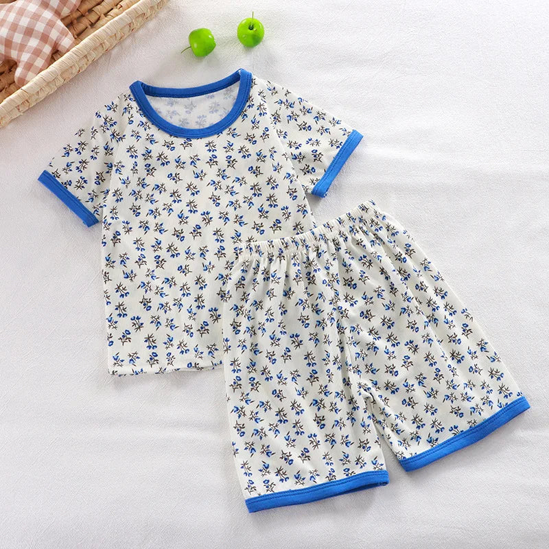 Baby Pajamas Sets Child Pajamas Toddler Short Sleeve Baby Nightwear Pyjamas Kids Cartoon Homewear Clothes