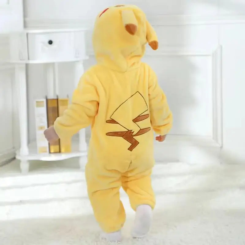 Snorlax Pokemon Pikachu Baby Jumpsuit Cute Pajamas Clothing Newborn Baby Jumpsuit 0-3 Years Old Cosplay Hooded Children'S Wear