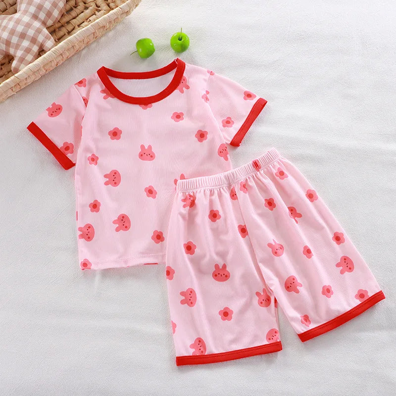 Baby Pajamas Sets Child Pajamas Toddler Short Sleeve Baby Nightwear Pyjamas Kids Cartoon Homewear Clothes
