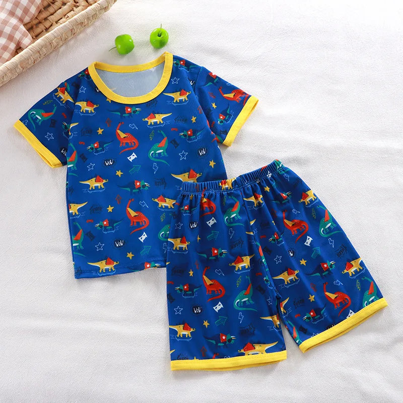 Baby Pajamas Sets Child Pajamas Toddler Short Sleeve Baby Nightwear Pyjamas Kids Cartoon Homewear Clothes